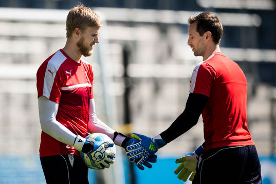 Målvakter Fredrik Andersson och Johan Wiland