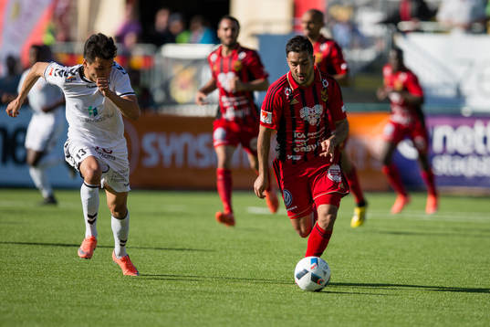 Östersunds Saman Ghoddos mot Kalmars Emin Nouri