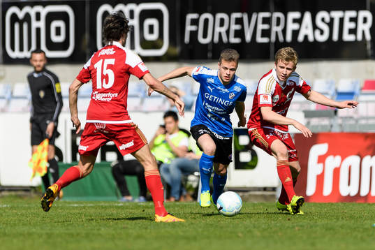 Halmstads Gabriel Gudmundsson och Degerfors Ludvig Fritzson