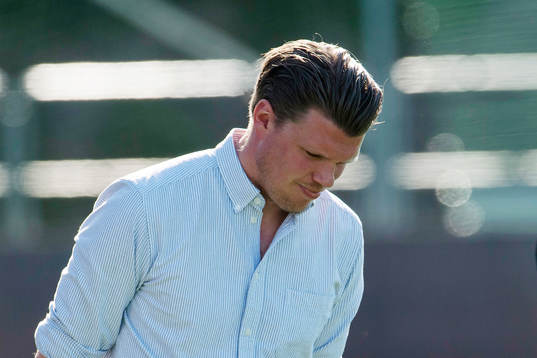 Ängelholms tränare Christian Järdler deppar