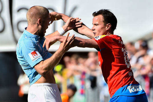 Malmö FFs Anton Tinnerholm och Helsingborgs Anton Wede