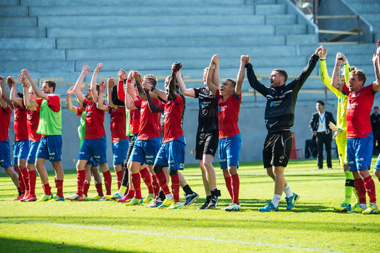 Helsingborgs spelare jublar