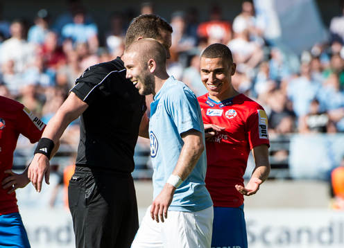 Helsingborgs Jordan Larsson hånar Malmö FFs Anton