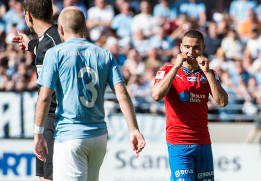 Helsingborgs Jordan Larsson hånar Malmö FFs Anton