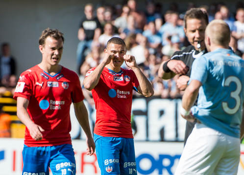 Helsingborgs Jordan Larsson hånar Malmö FFs Anton