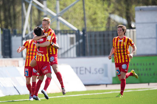 Syrianskas Kevin Bisse jublar