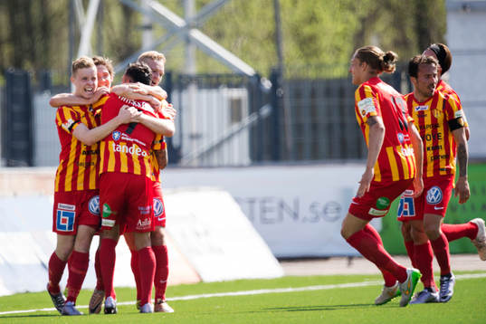 Syrianskas Kevin Bisse jublar