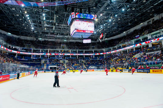 Interiör över VTB Ice Palace