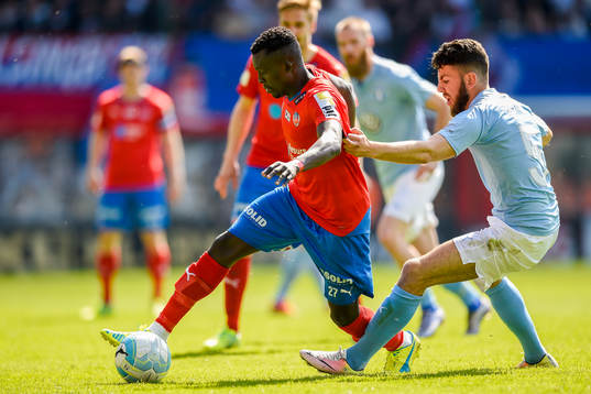 Helsingborgs Lalawélé Atakora och Malmö FFs Erdal Rakip
