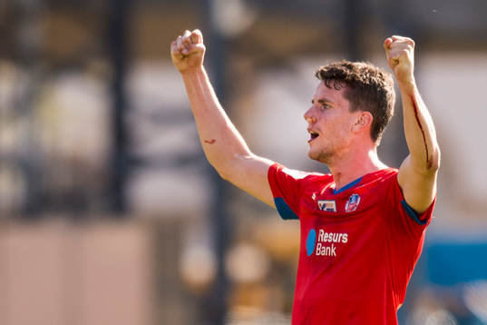 Helsingborgs Jesper Björkman jublar