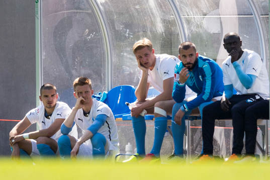 Malmö FFs Vladimir Rodic, Anders Christiansen, Franz