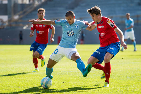 Malmö FFs Vladimir Rodic och Helsingborgs Adam Eriksson