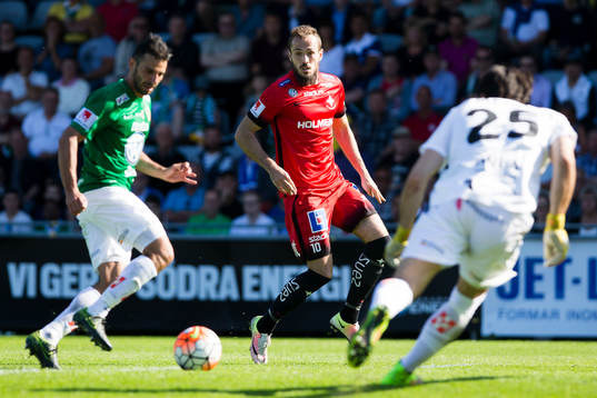 Jönköpings André Calisir och målvakt Damir Mehic (h)