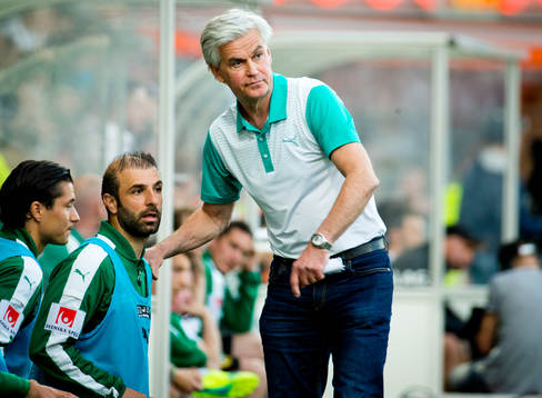 Hammarbys Kennedy Bakircioglu och tränare Nanne Bergstrand