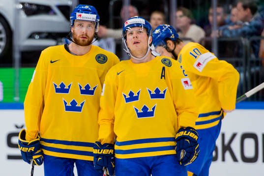 Sveriges Adam Larsson och Erik Gustafsson