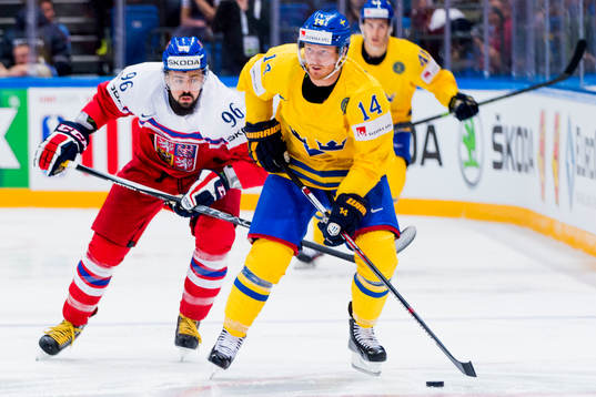 Sveriges Gustav Nyquist jagas av Tjeckiens Richard Jarusek