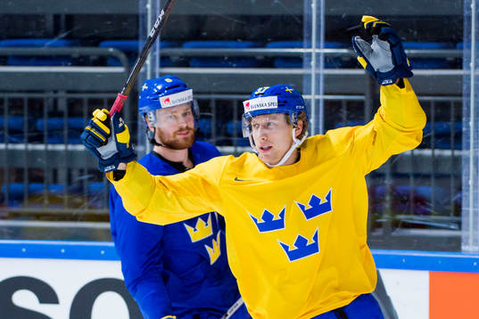 Sveriges Adam Larsson och Johan Norman