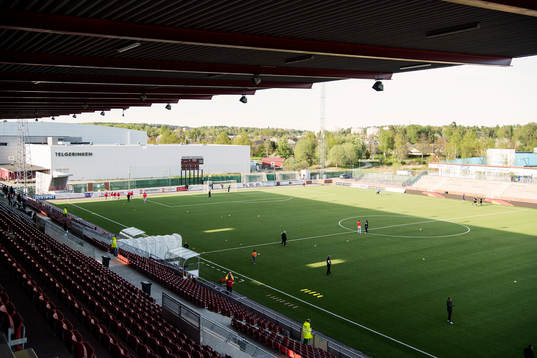 Vy över Södertälje Fotbollsarena