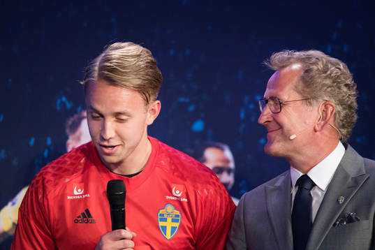 Patrik Carlgren och Förbundskapten Erik Hamrén