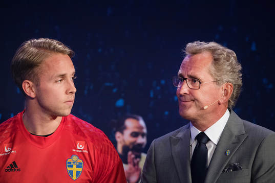 Patrik Carlgren och Förbundskapten Erik Hamrén