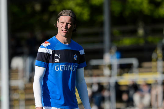 Halmstads Alexander Berntsson före fotbollsmatchen i