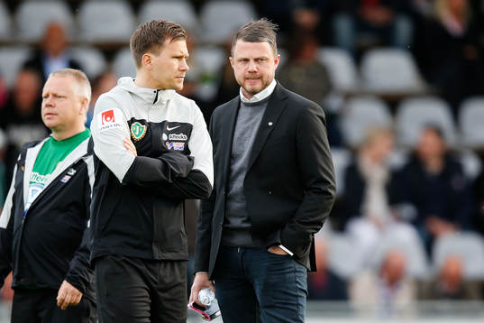 Jönköpings tränare Jimmy Thelin och assisterande
