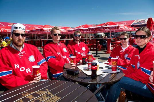 Norska supportrar i Fanzone