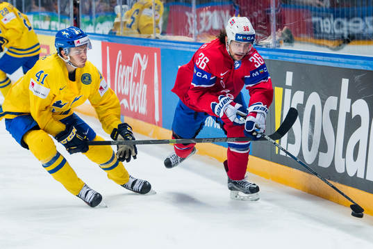 Sveriges Alexander Wennberg och Norges Mats Zuccarello