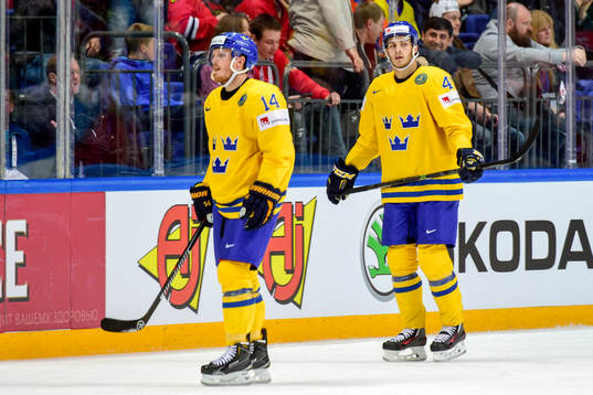 Sveriges Gustav Nyquist och Alexander Wennberg deppar