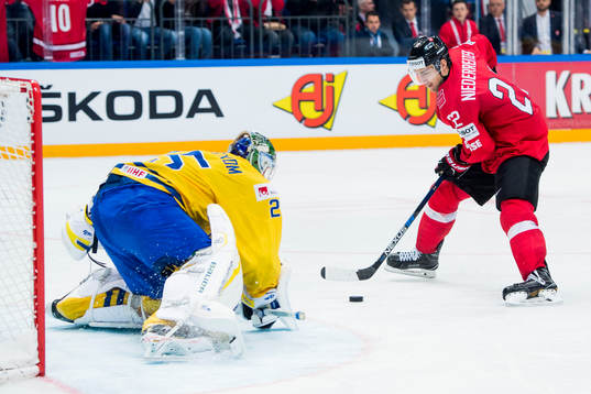 under ishockeymatchen i Ishockey-VM mellan Schweiz och