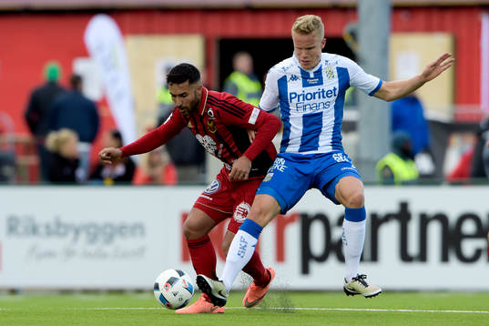 Östersunds Saman Ghoddos och IFK Göteborgs Hjörtur