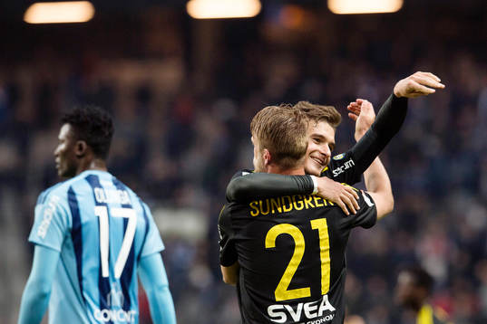s Daniel Sundgren och Christos Gravius jublar