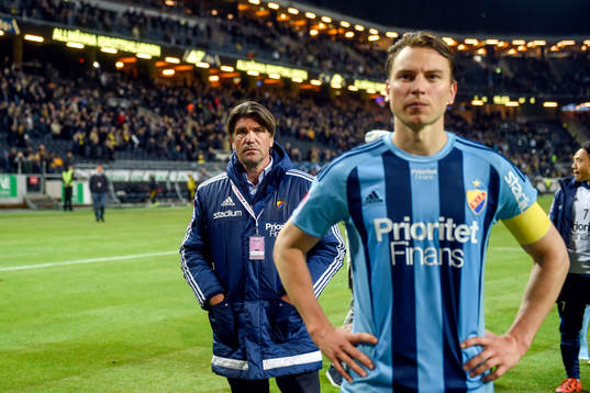 Djurgårdens sportchef Bo Andersson och Marcus Hansson