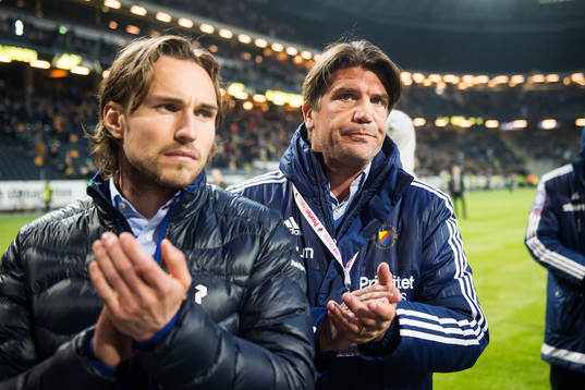 Djurgårdens Kevin Walker och sportchef Bo Andersson