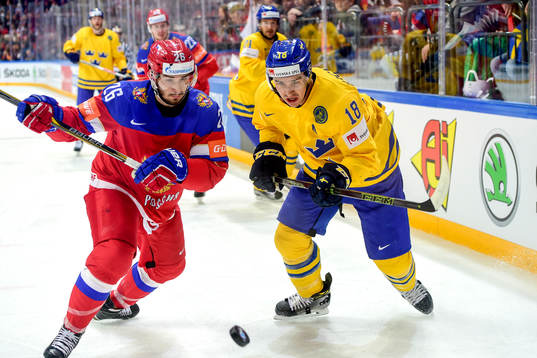 Rysslands Vyacheslav Voinov och Sveriges Mikael Backlund