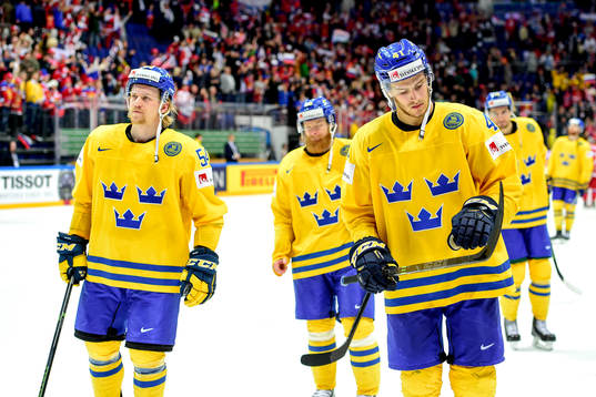 Sveriges Anton Lindholm ochs Alexander Wennberg deppar