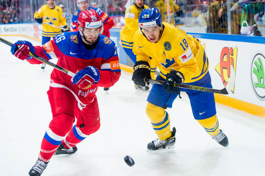 Rysslands Vyacheslav Voinov och Sveriges Mikael Backlund