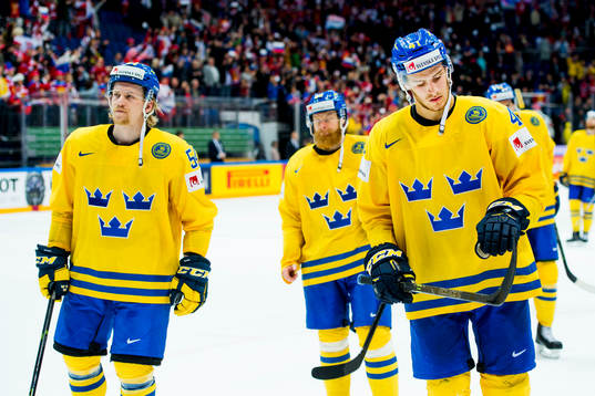 Sveriges Anton Lindholm och Alexander Wennberg deppar när