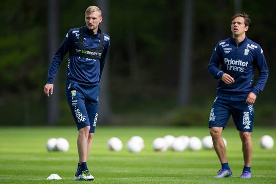 IFK Göteborgs Sebastian Eriksson och Mads Albeck