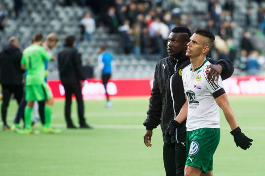 Hammarbys Alexssander Medeiros de Azeredo och Joseph Aidoo