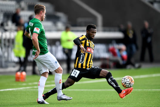 Häckens Mohammed Abubakari och Jönköpings Tommy Thelin