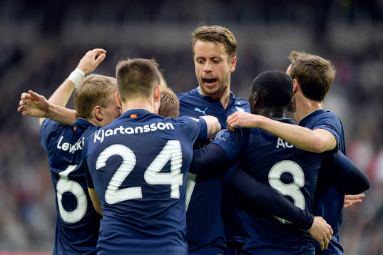 Malmö FFs Oscar Lewicki, Vidar Örn Kjartansson, Anders