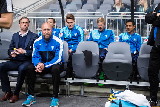 Malmö FFs tränare Allan Kuhn och Markus Rosenberg på