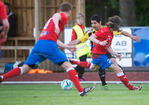 IFK Hässleholms Diego Delgado i matchen i DM mellan