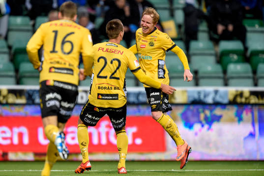 Elfsborgs Viktor Prodell och Simon Lundevall jublar