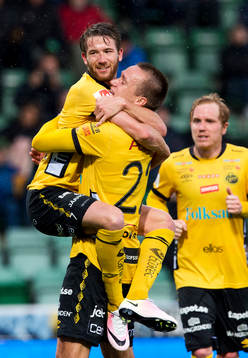 Elfsborgs Marcus Rohdén och Viktor Prodell jublar