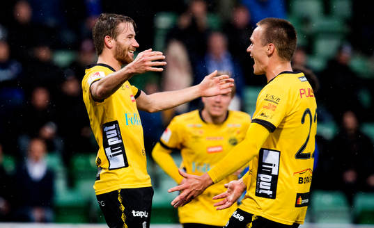 Elfsborgs Marcus Rohdén och Viktor Prodell jublar