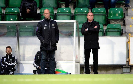 Sundsvalls tränare Joel Cedergren och Roger Franzén