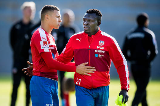 Helsingborgs Jordan Larsson och Lalawélé Atakora