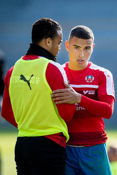 Helsingborgs Matthew Rusike och Jordan Larsson